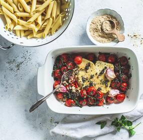 Vegane Pasta Feta Style