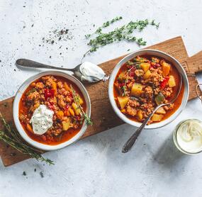 Veganer Bauerntopf mit Veggie-Hack