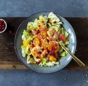 Wirsingsalat mit Garnelen