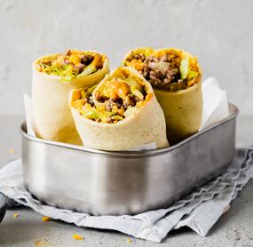 Low Carb Cheeseburger Wraps mit Hackfleisch