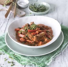 Fruchtiges Paprika-Rinder-Geschnetzeltes