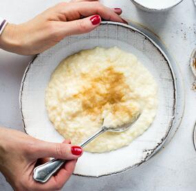 Milchreis mit Vanillepudding