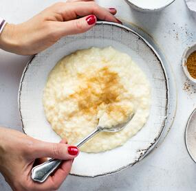 Milchreis mit Vanillepudding