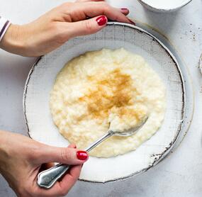 Milchreis mit Vanillepudding