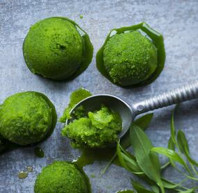 Erfrischendes Bärlauchsorbet