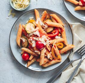 One-Pot-Pasta mit Ratatouille