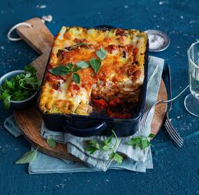 Spargellasagne mit Schinken