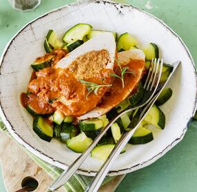 Gefüllte Putenbrust mit Tomaten-Feta-Creme