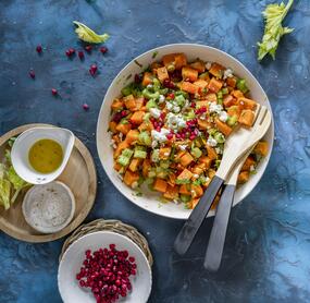 Gesunder Süßkartoffelsalat mit Feta