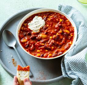Vegetarisches Chili in 15 Minuten