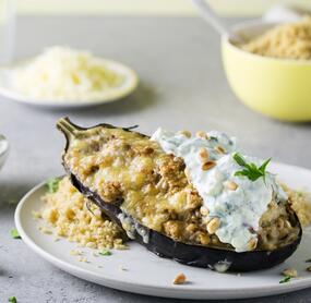 Gefüllte Auberginen mit Thunfisch und Couscous