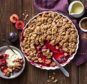 Apfel-Pflaumen-Crumble