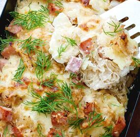 Sauerkrautauflauf mit Kassler