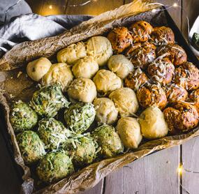 Tricolore Monkey Bread vom Blech