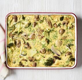 Schnelle Pilz-Frittata vom Blech
