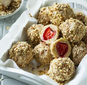 Quarkknödel mit Erdbeeren