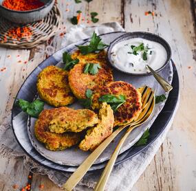 Würzige Rote-Linsen-Bratlinge