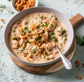 20-Minuten-Hähnchen-Erbsen-Pfanne