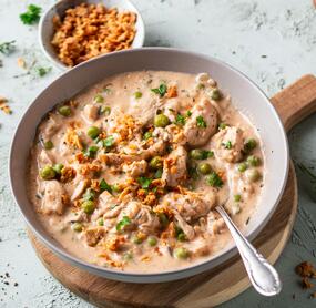 20-Minuten-Hähnchen-Erbsen-Pfanne