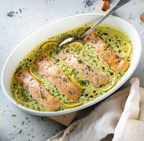 Lachs in Senf-Zitronen-Soße