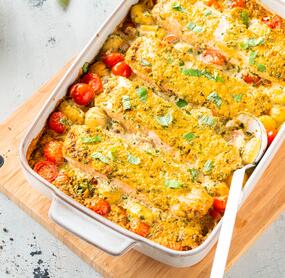 Ofenlachs Toskana mit Gnocchi