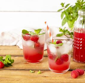 Limonadensirup Himbeer-Rhabarber