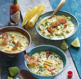 Maiscremesuppe mit Bacon