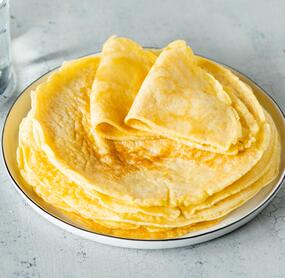 Pfannkuchen ohne Milch mit Mineralwasser