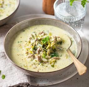 Klassische Käse-Lauch-Suppe