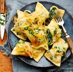 Maultaschen mit Spinat-Ricotta-Füllung