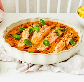 Lachs in Tomatensahne
