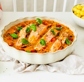 Lachs in Tomatensahne
