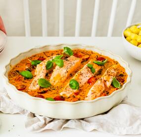 Lachs in Tomatensahne