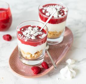 Himbeerwolke im Glas