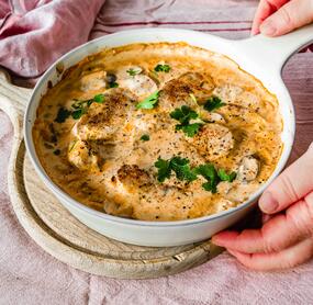 Schweinefilet in Rahmsoße
