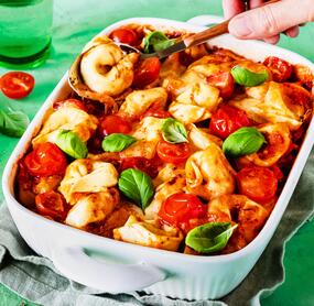 Ofen-Tortellini Tomate-Mozzarella