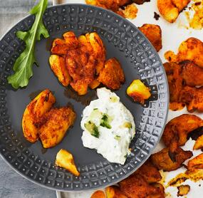 Quetschkartoffeln mit Quark-Dip