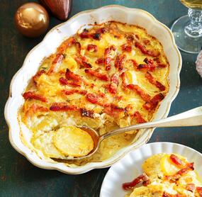 Kartoffel-Brie-Gratin mit Bacon