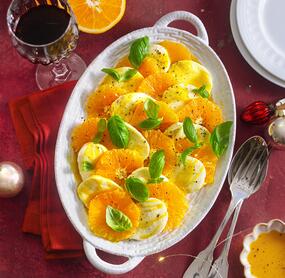 Orangen-Mozzarella-Caprese