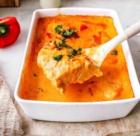 Paprika-Sahne-Hähnchen aus dem Ofen