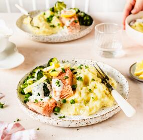 Zitronen-Lachs mit Kartoffelpüree