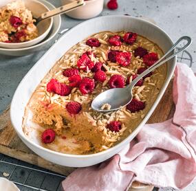Himbeer-Porridge-Auflauf