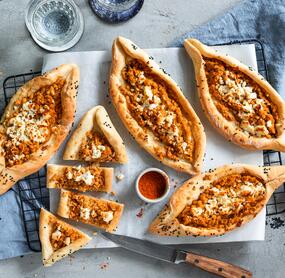 Vegane Rote-Linsen-Pide