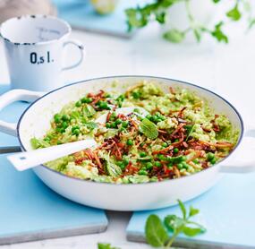 Erbsenrisotto mit Minze