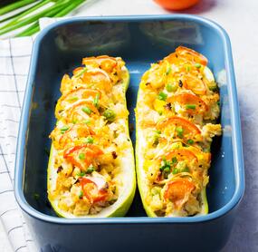 Gefüllte Zucchini-Schiffchen