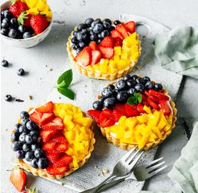 Obst-Tartelettes in Deutschland-Optik