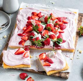 Erdbeer-Quark-Kuchen vom Blech