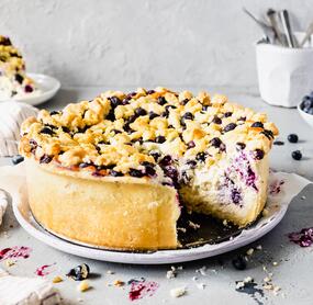 Blaubeer-Käsekuchen mit Streuseln