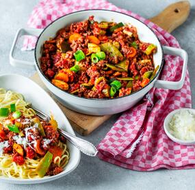 Spaghetti mit Frühlingsbolognese