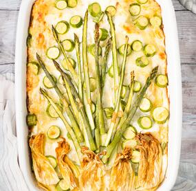 Lasagne mit Zucchini und und grünem Spargel